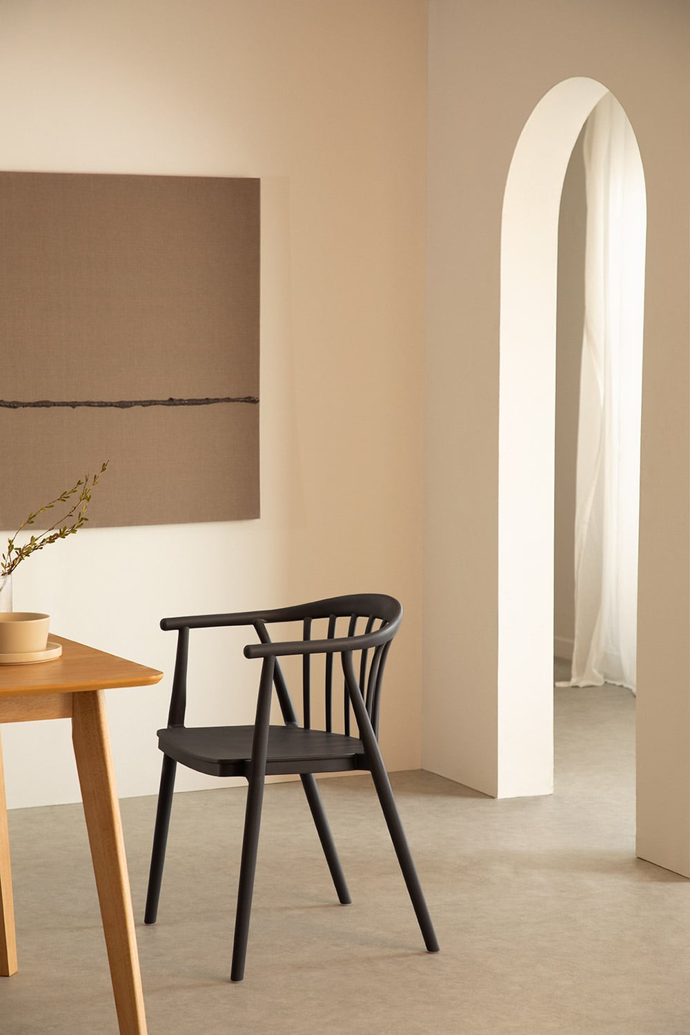 Pack de 6 chaises de salle à manger empilables avec accoudoirs en polypropylène Ivor, image de la galerie 8