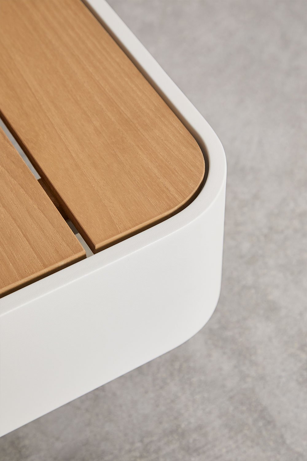 Canapé de jardin modulable 2 places en aluminium avec table d'appoint gauche en bois de teck Yarilo, image de la galerie 10