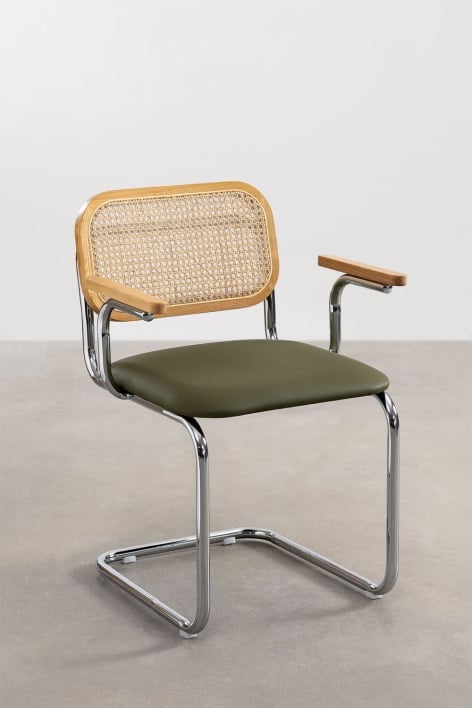 Lot de 2 chaises de salle à manger en similicuir Tento avec accoudoirs