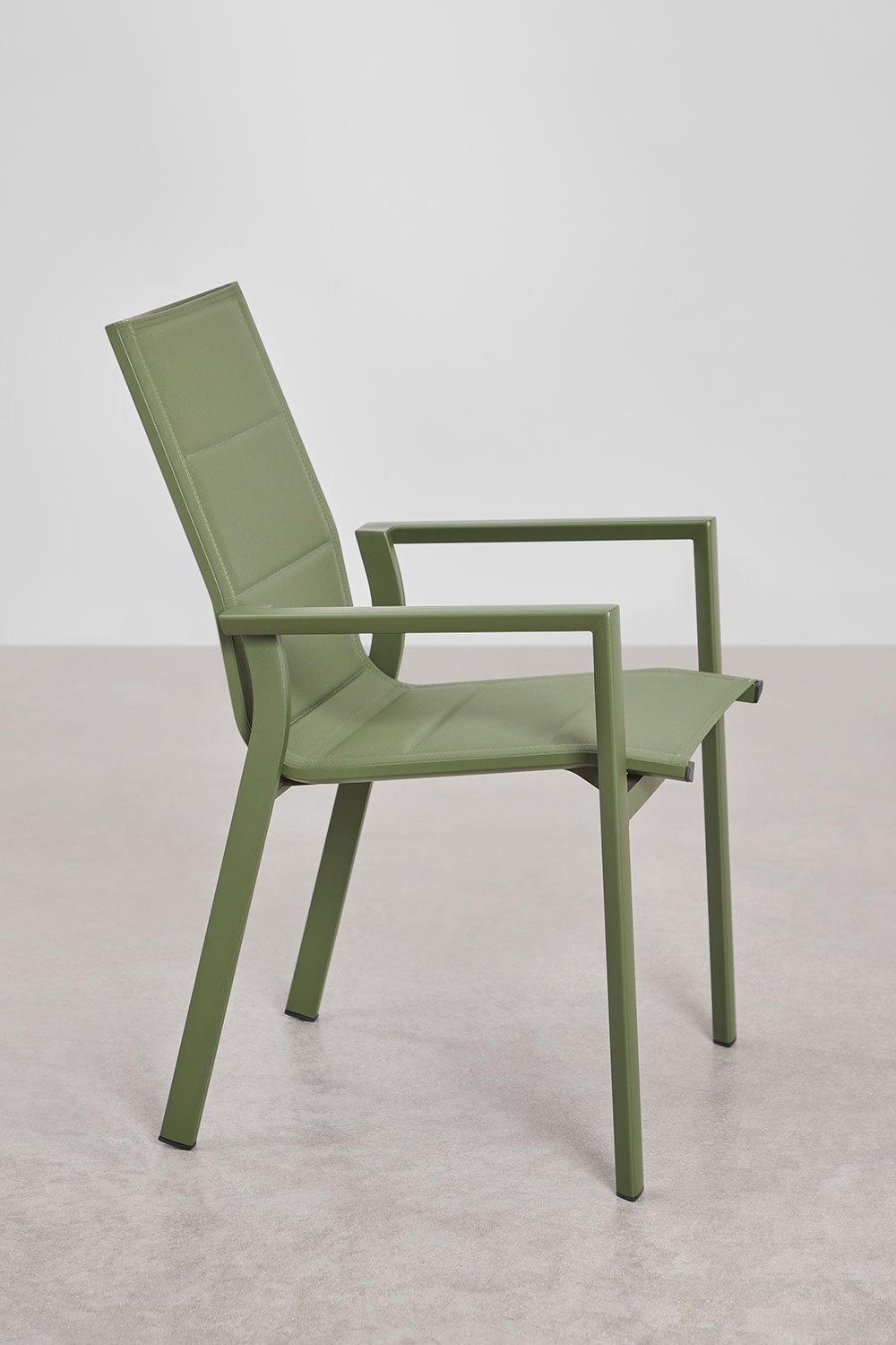 Ensemble table extensible rectangulaire Karena 240-300x100 cm et 8 chaises de jardin empilables avec accoudoirs en aluminium, image de la galerie 9