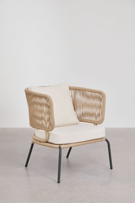 Fauteuil en fer et corde tressée Calipso