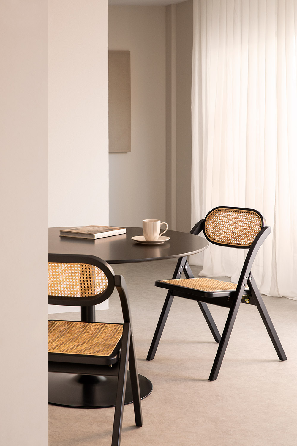 Chaises Pliantes HOMCOM Lot De 2 – Dossier Haut, Assise Rembourrée, Charge 120kg, 45x46x78cm, Couleur Beige - 10