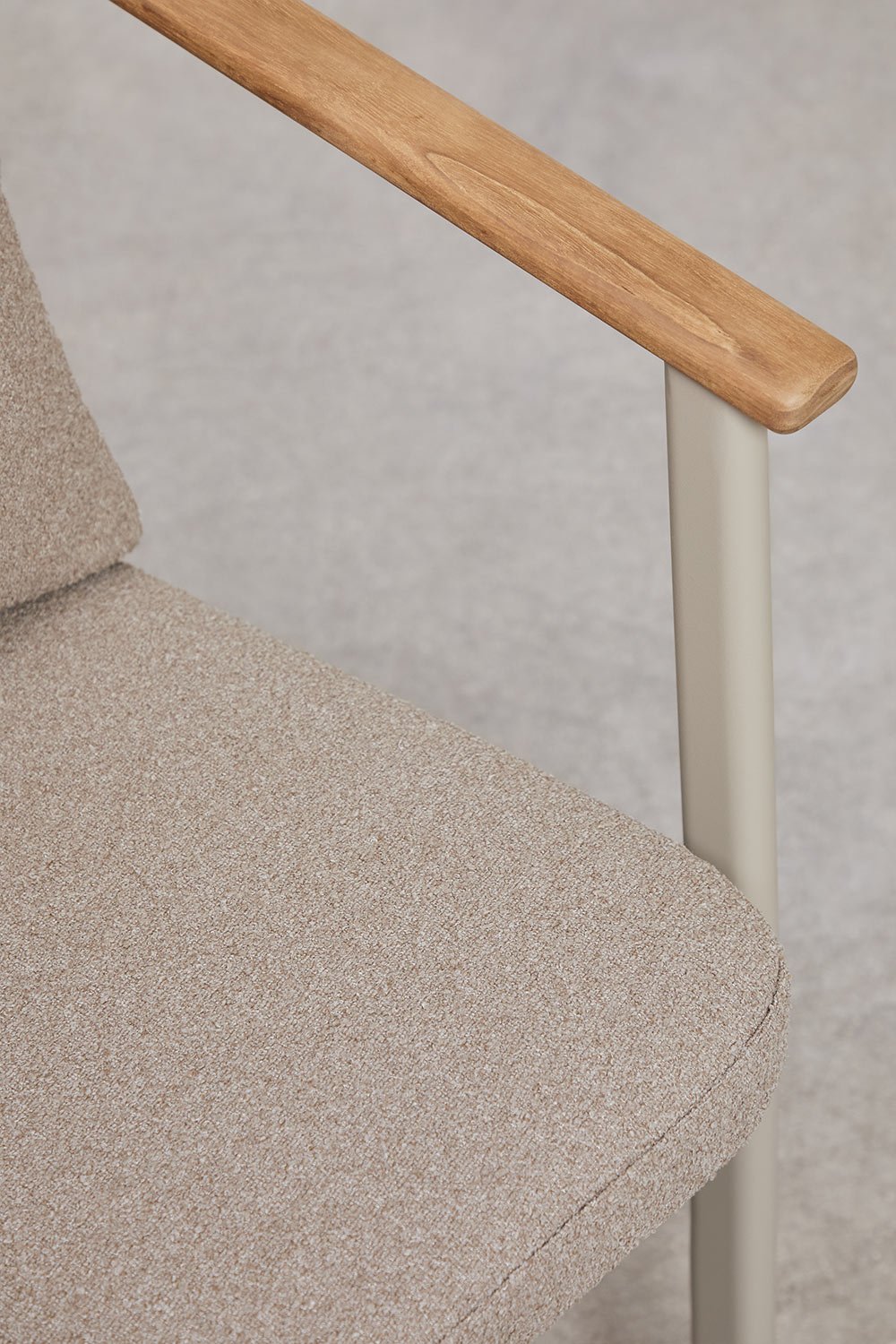 Lot de 4 chaises de jardin Yervin avec accoudoirs en aluminium et tissu bouclé , image de la galerie 7