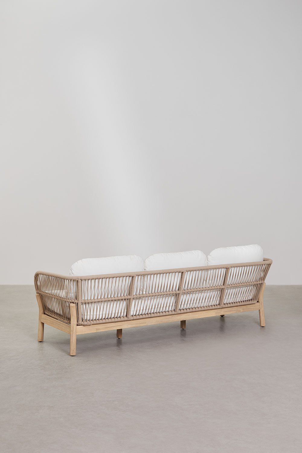 Canapé de jardin 3 places en aluminium et bois d'acacia Karvia, image de la galerie 7