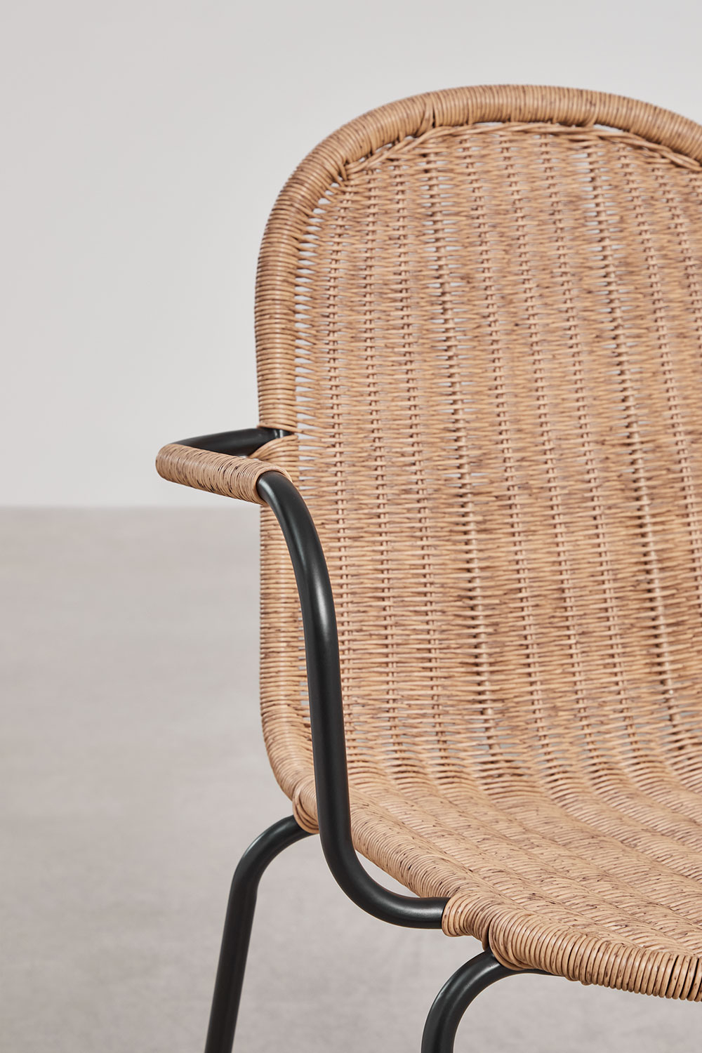 Lot De 4 Chaises De Jardin Casaria En Polyrotin Brun - Fauteuils Extérieurs Empilables Avec Accoudoirs