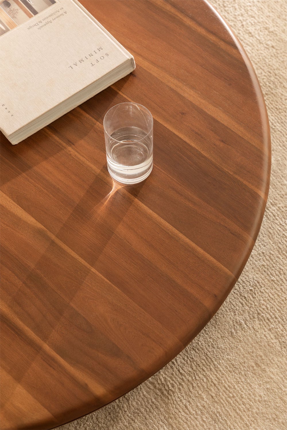 Table basse ronde en bois d'acacia Olivia, image de la galerie 2