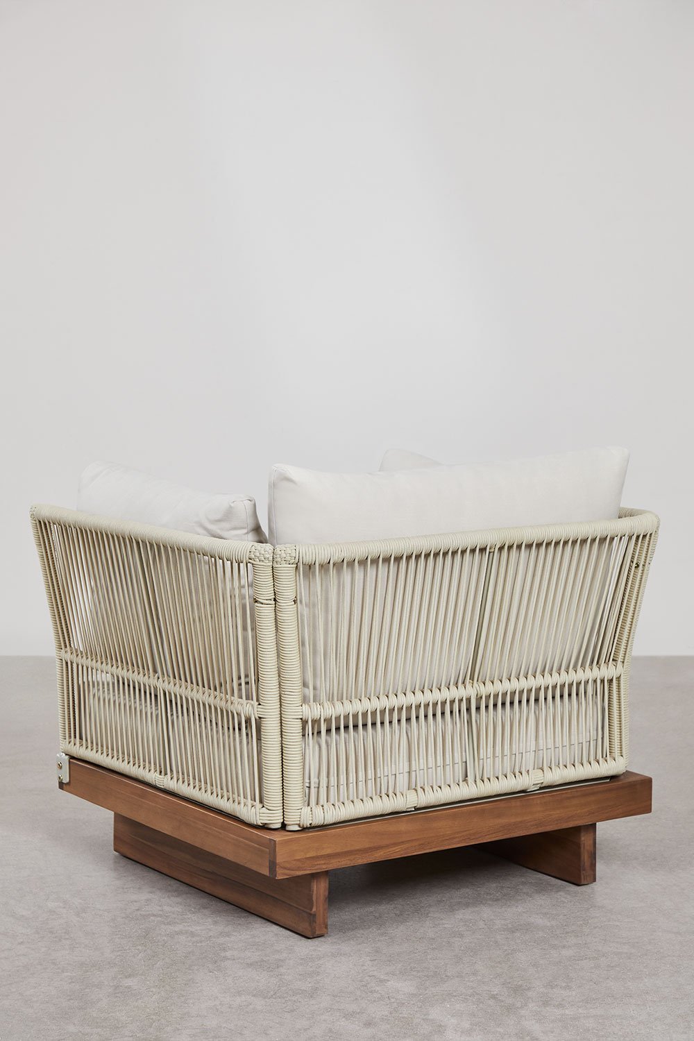 Module d'angle pour canapé modulaire en bois d'acacia et corde tressée Dailin, image de la galerie 4