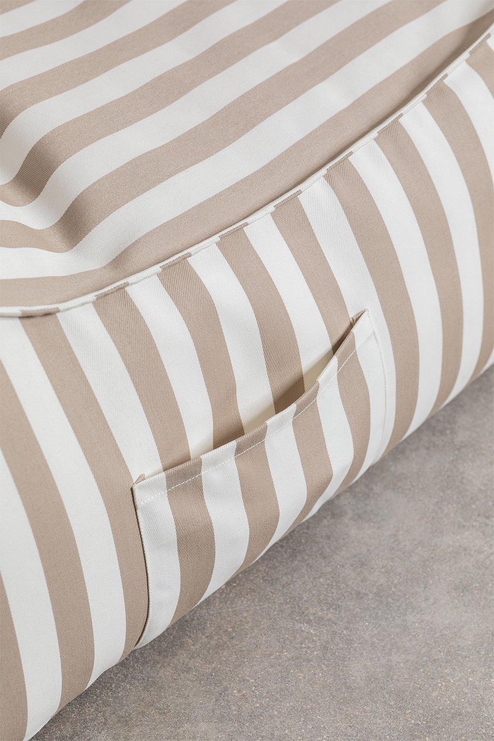 Ensemble de jardin avec fauteuil et pouf en tissu Sandel, image de la galerie 6