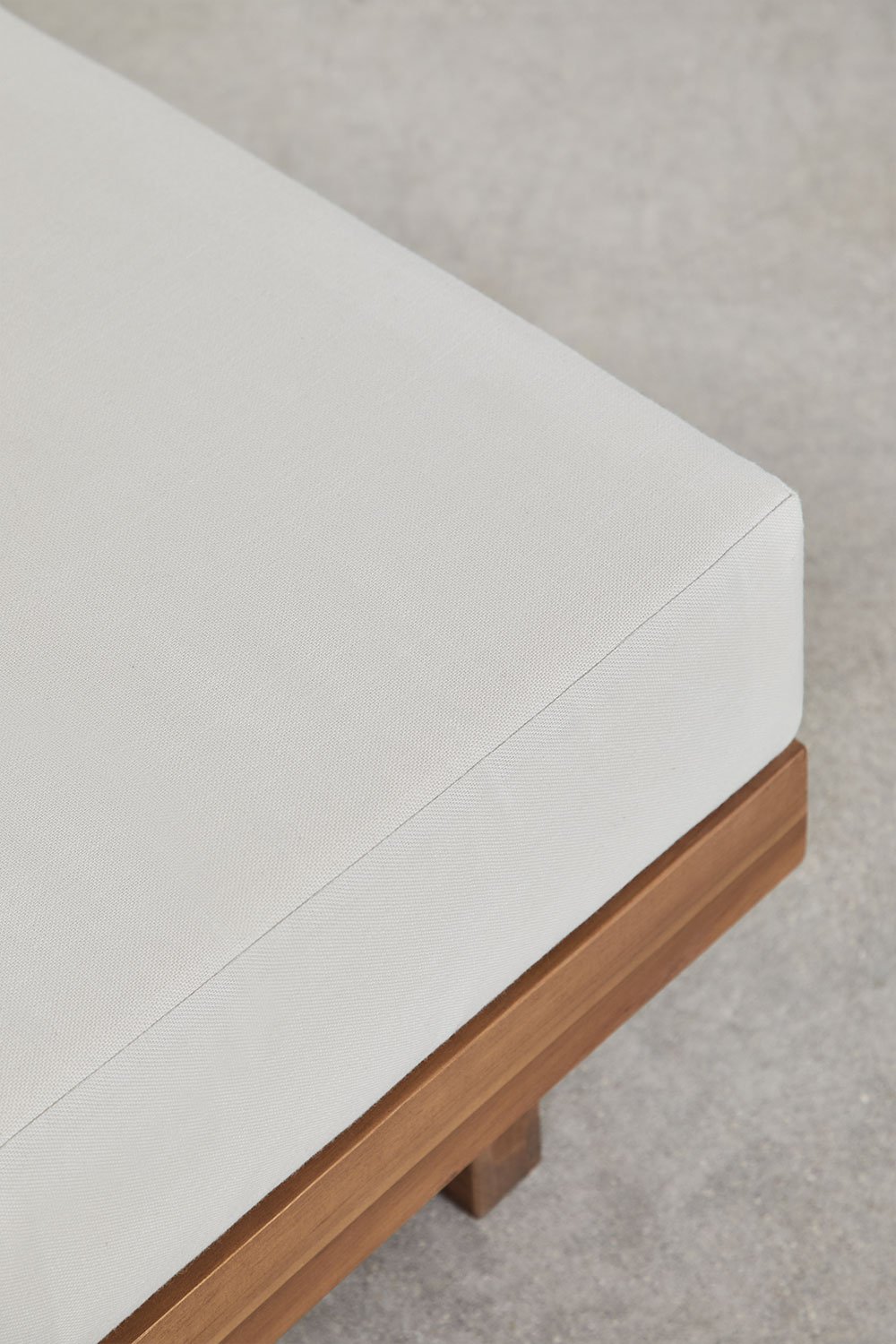 Ensemble de jardin avec canapé modulaire de 4 pièces comprenant 2 fauteuils d'angle, un fauteuil et un pouf en bois d'acacia Dai, image de la galerie 11