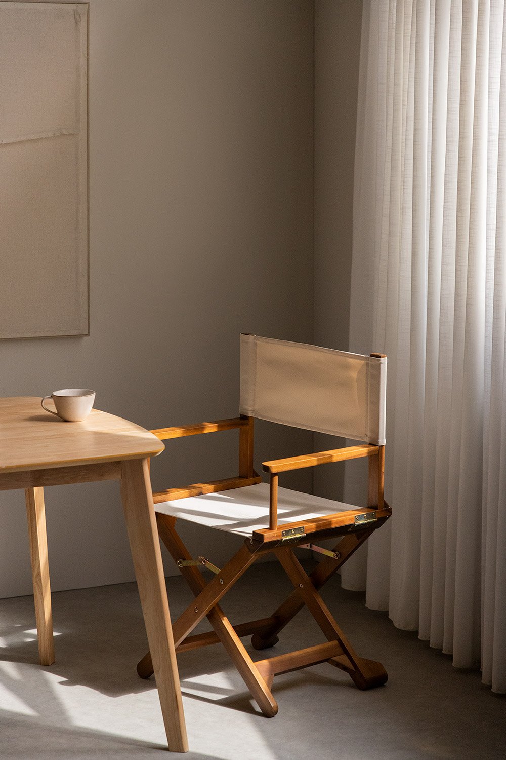 Pack de 2 chaises de réalisateur pliantes en bois d'acacia Ridley, image de la galerie 4058308