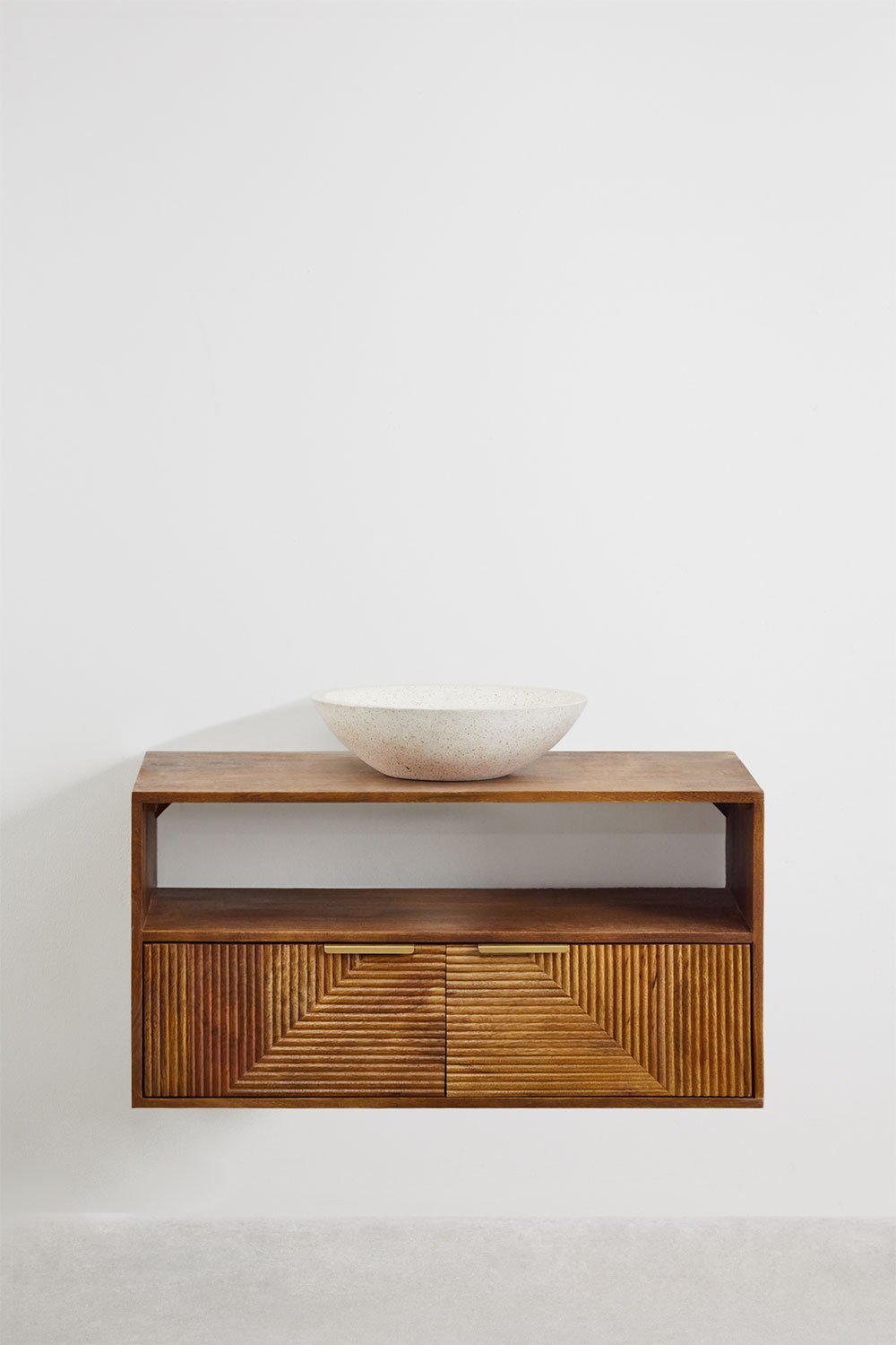 Ensemble de meuble de salle de bain en bois de manguier Baty, image de la galerie 1