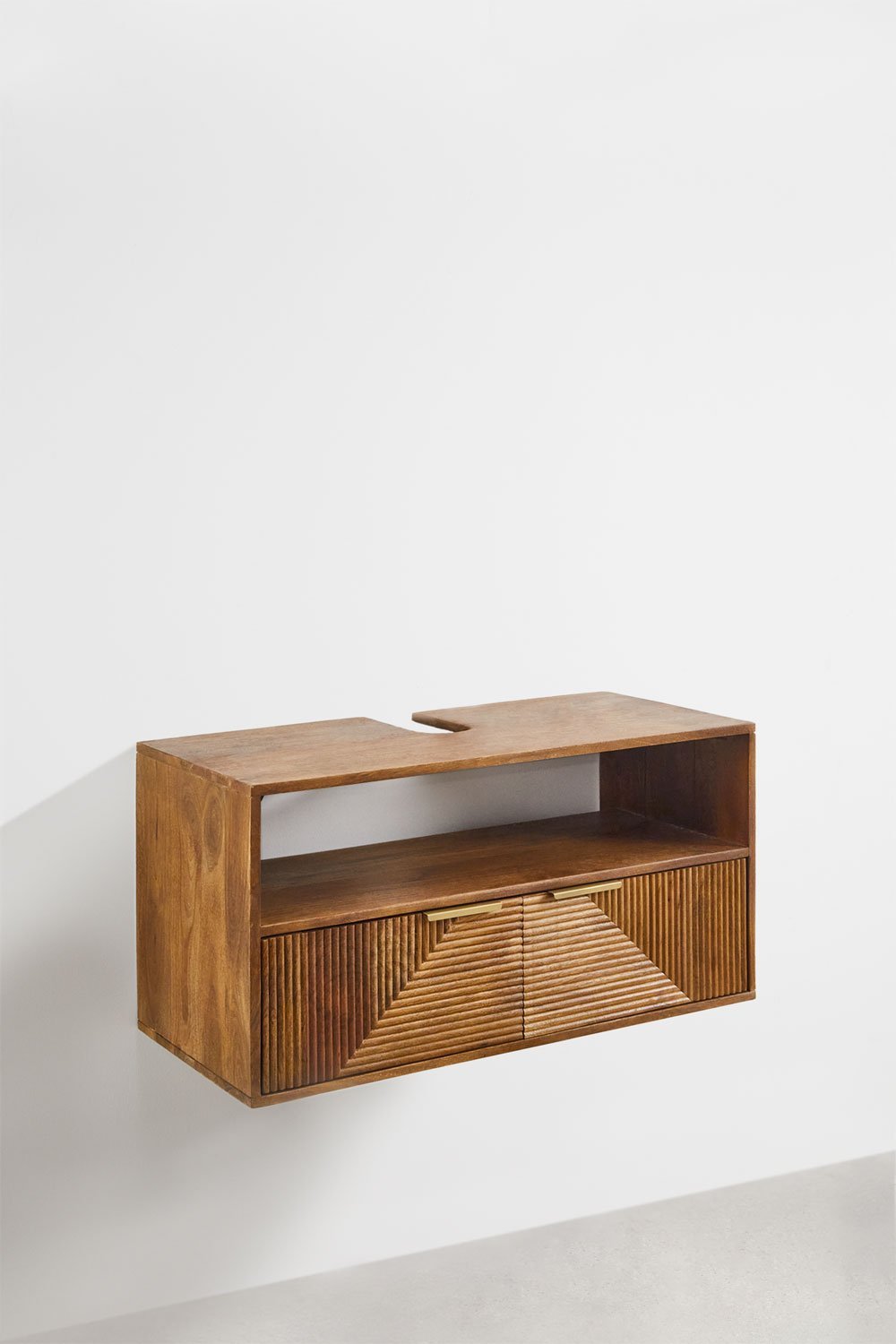 Ensemble de meuble de salle de bain en bois de manguier Baty, image de la galerie 2