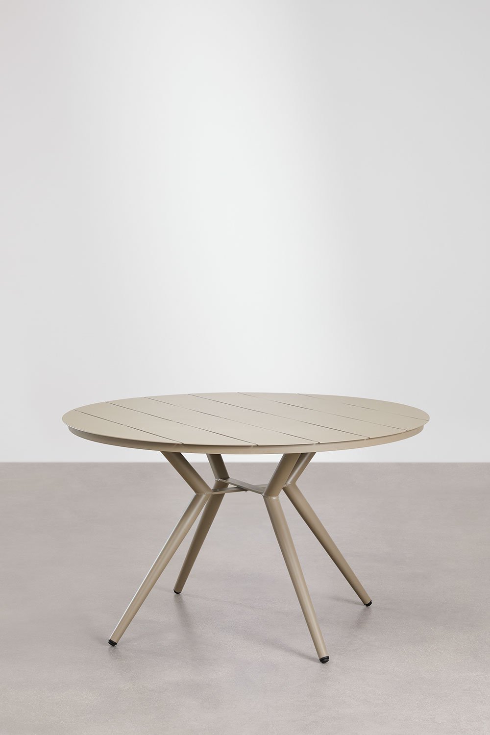 Ensemble table ronde Ø125 cm Valerie et 6 chaises de jardin empilables avec accoudoirs en aluminium Arhiza, image de la galerie 2