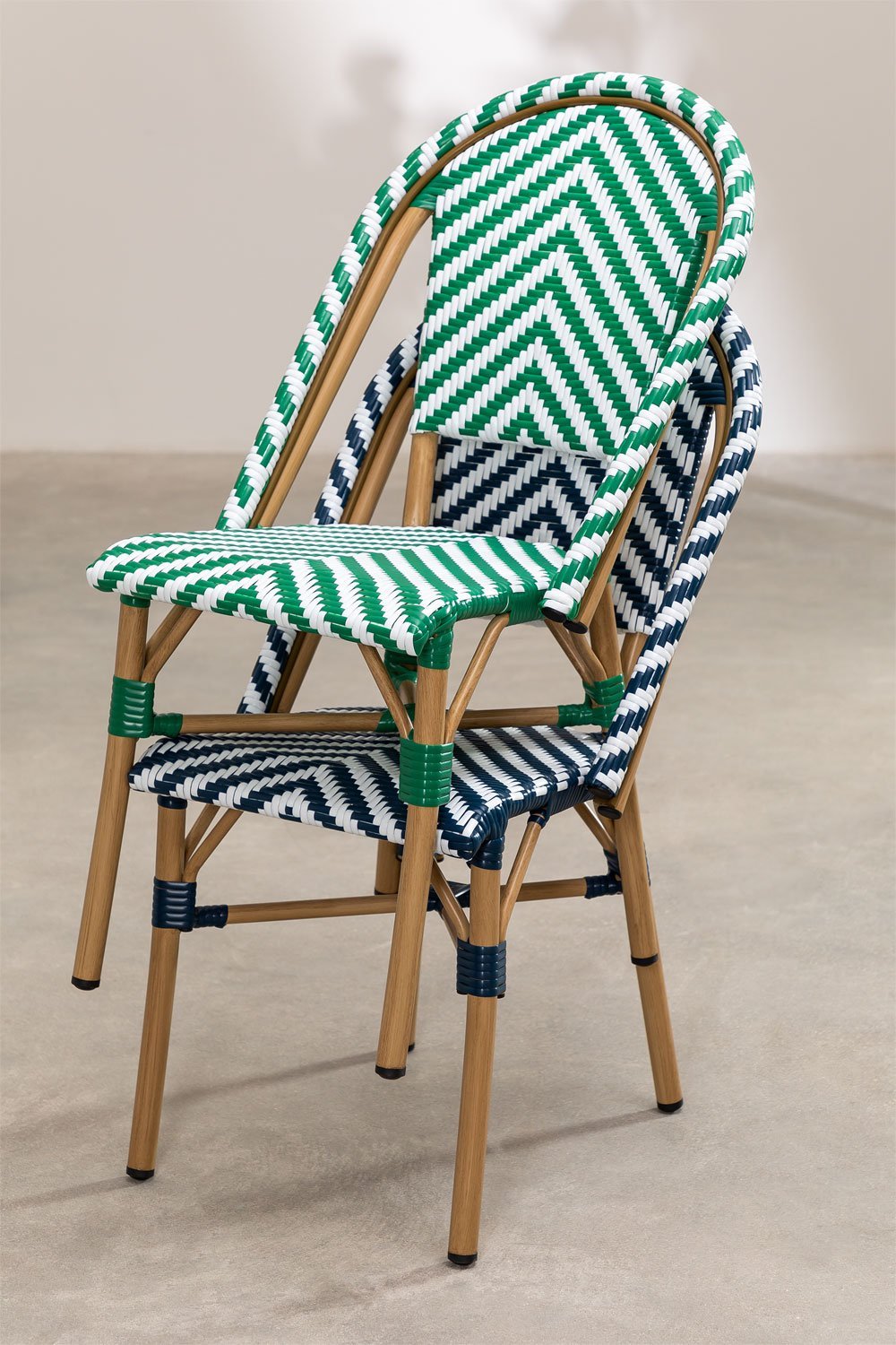 Chaise de jardin empilable en rotin synthétique Kalian Bistro, image de la galerie 8