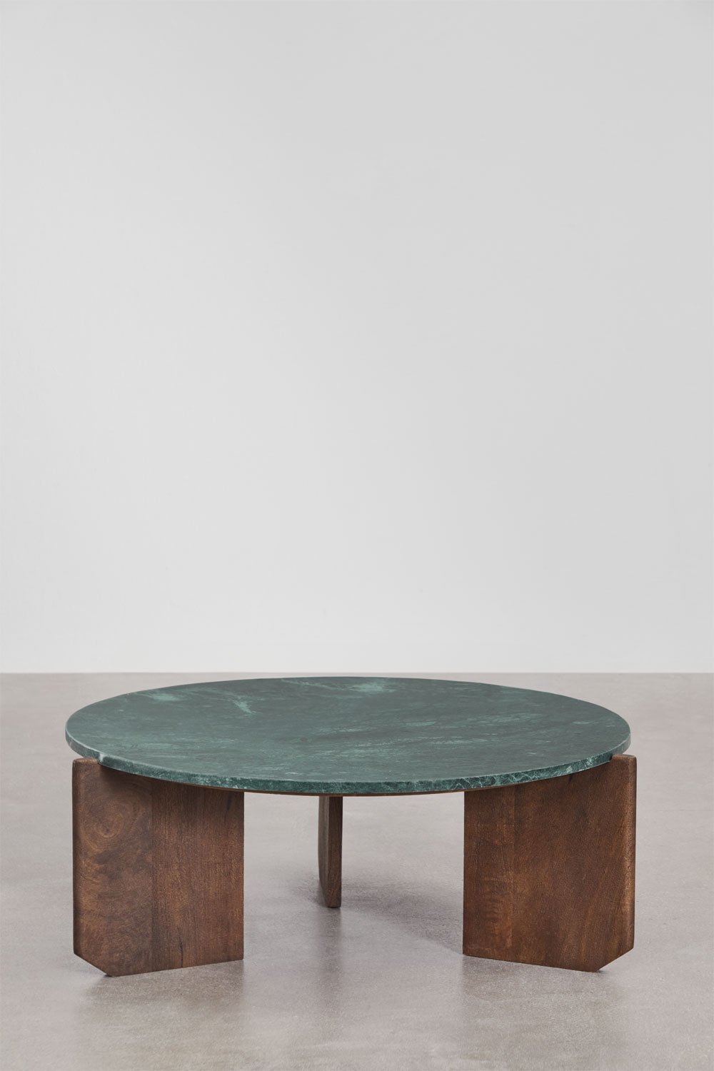 Table basse ronde en pierre naturelle et bois de manguier Lavinia, image de la galerie 4