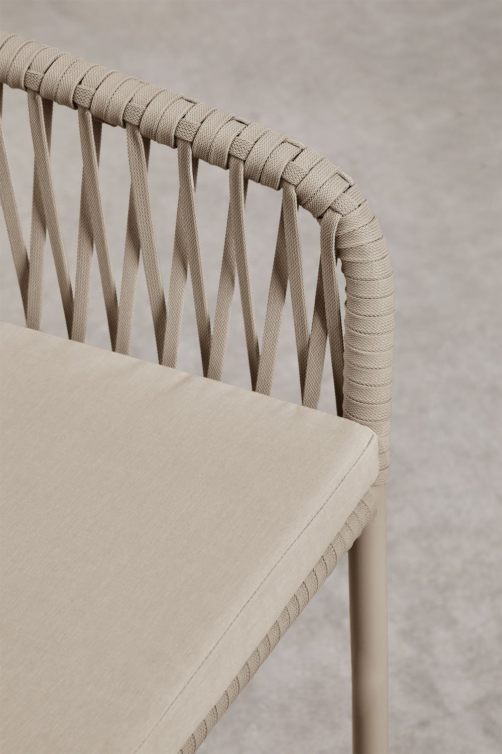 Pack de 2 tabourets hauts avec accoudoirs en corde tressée Arhiza, image de la galerie 5