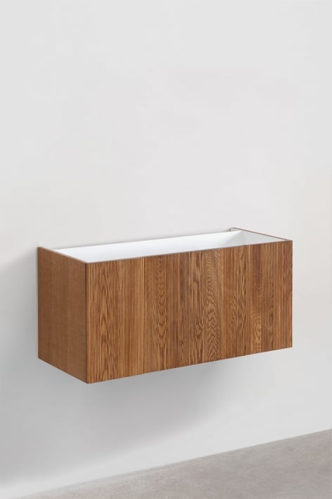 Ensemble de meuble de salle de bain en bois avec lavabo intégré Fiore