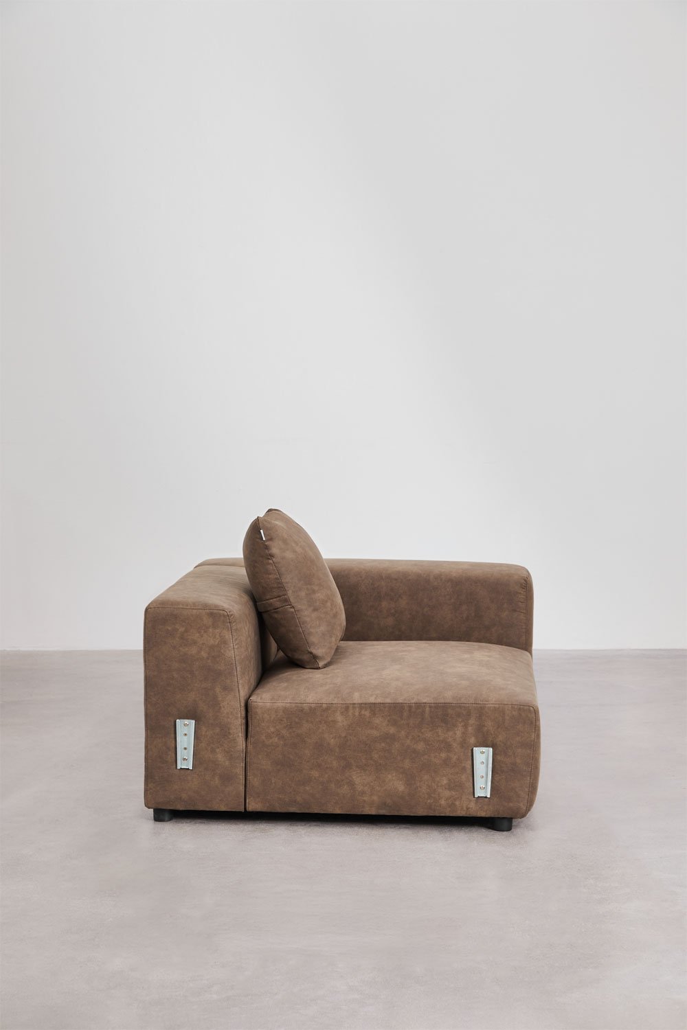 Module d'angle droit 135x113 cm avec accoudoir haut et coussin pour canapé modulaire Bruna, image de la galerie 3