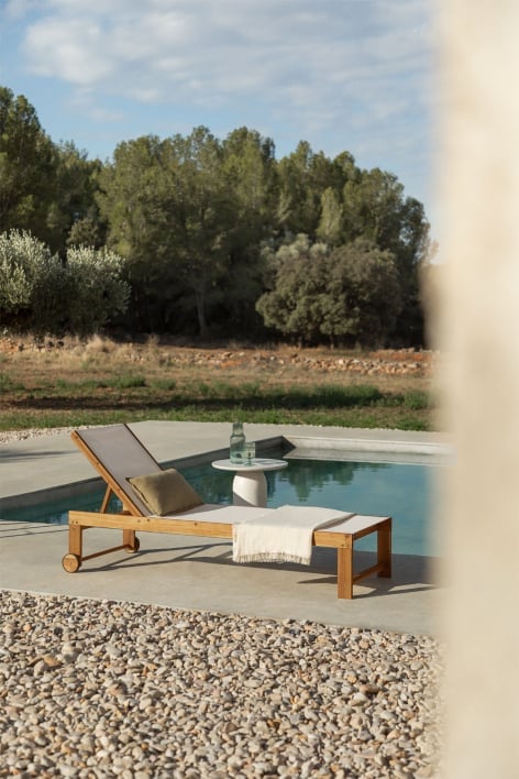 Chaise longue inclinable en bois Valerys