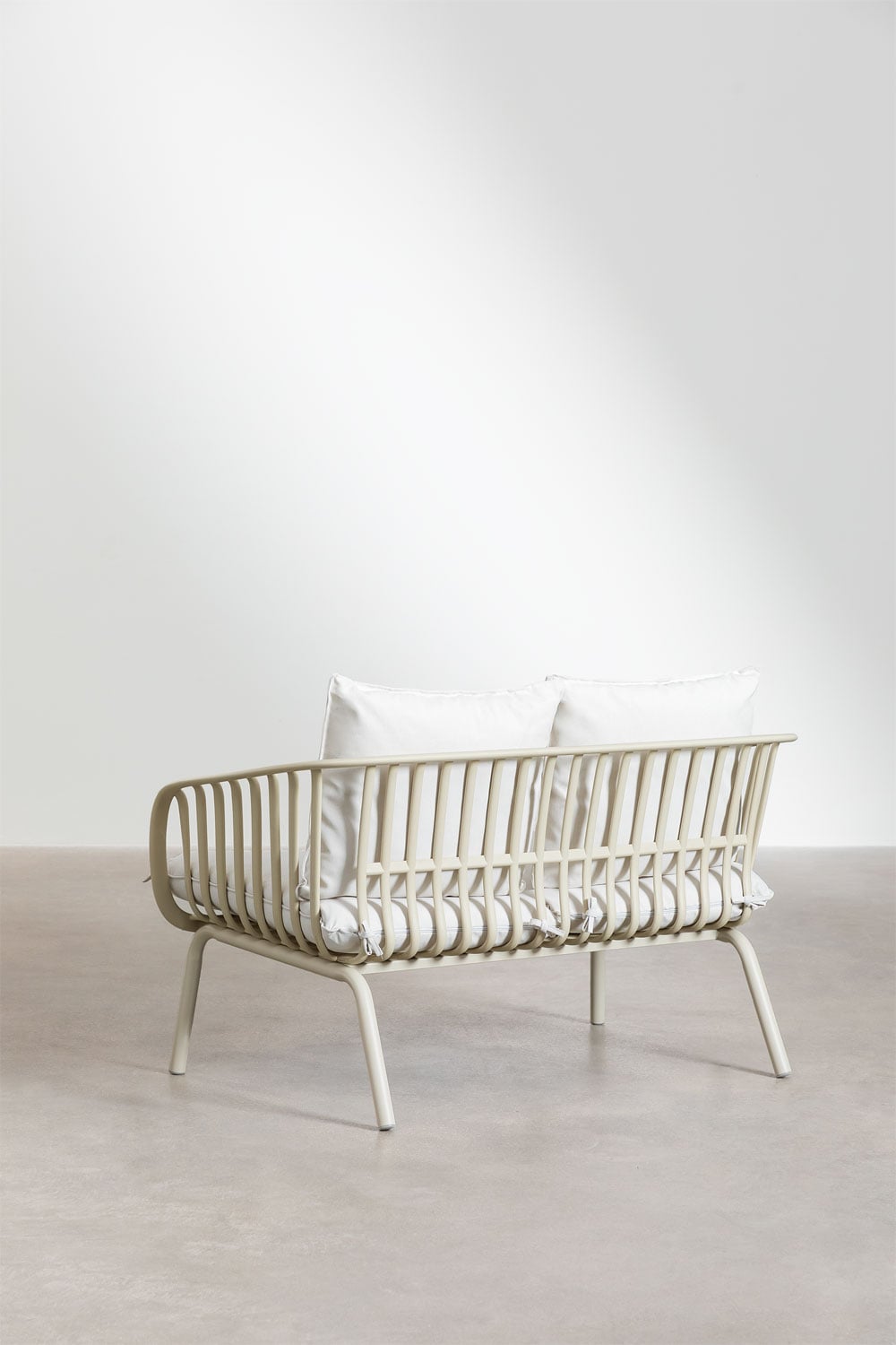 Ensemble de jardin avec canapé 2 places, 2 fauteuils et 2 tables basses en acier et polypropylène Aradina, image de la galerie 7