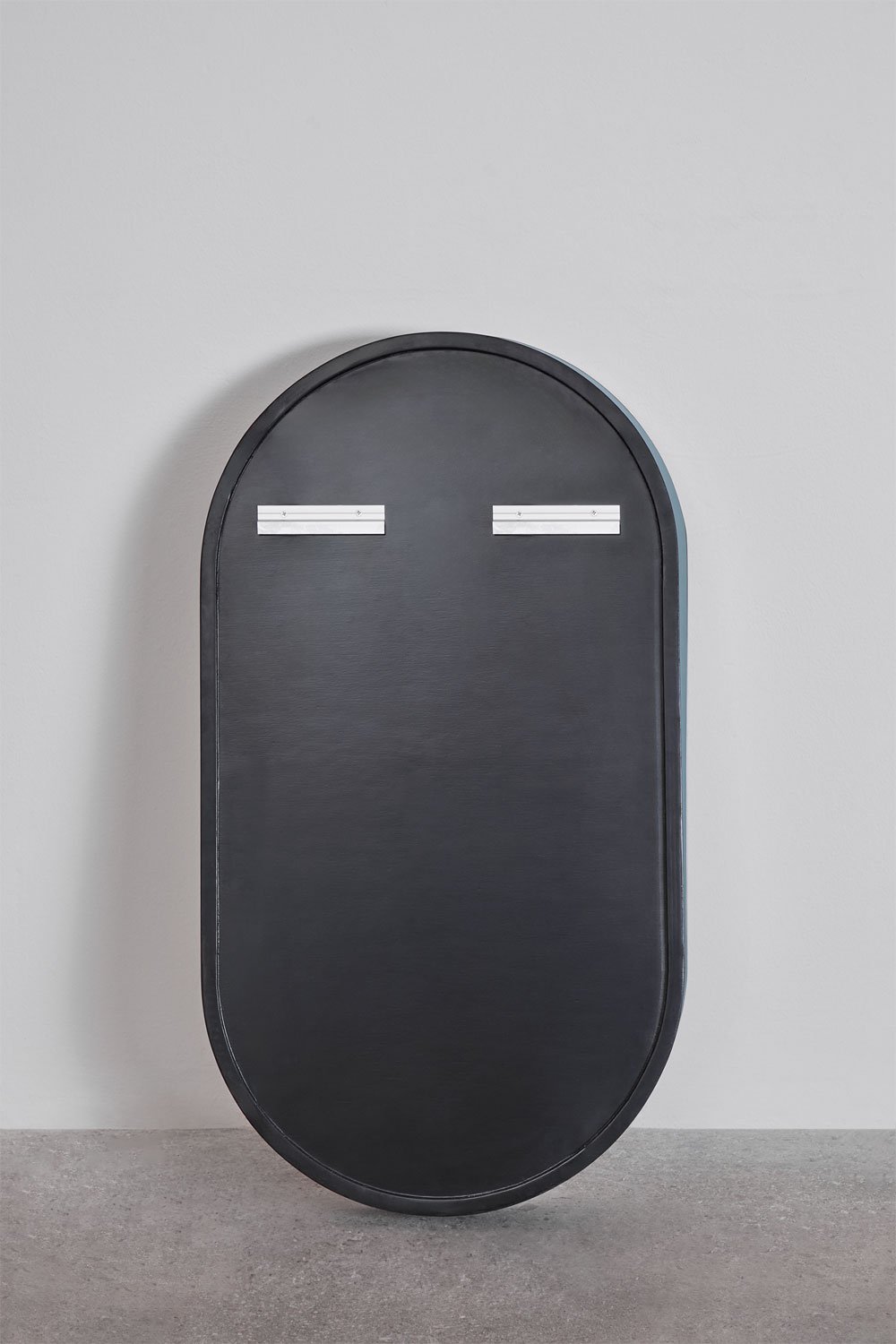 Miroir mural ovale 50x90 cm pour salle de bain avec rangement Oricsa, image de la galerie 4