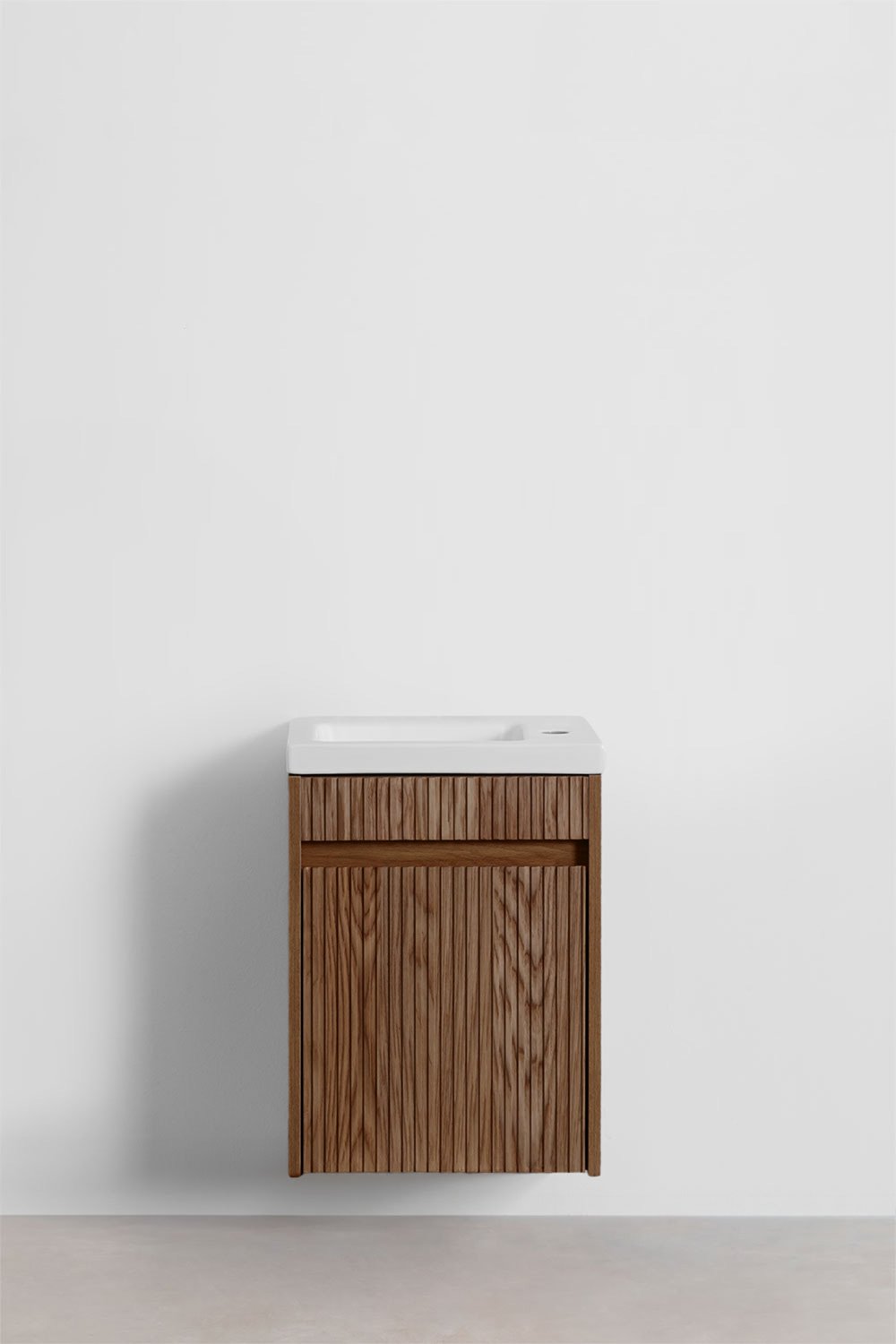 Ensemble de meuble de salle de bain en bois avec lavabo intégré Narek, image de la galerie 1