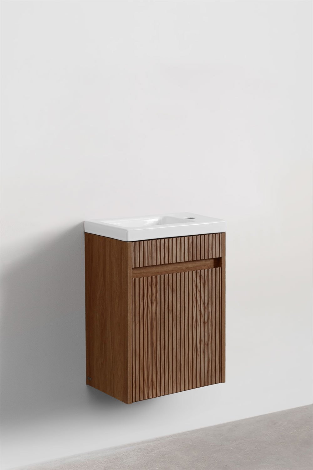 Ensemble de meuble de salle de bain en bois avec lavabo intégré Narek, image de la galerie 2
