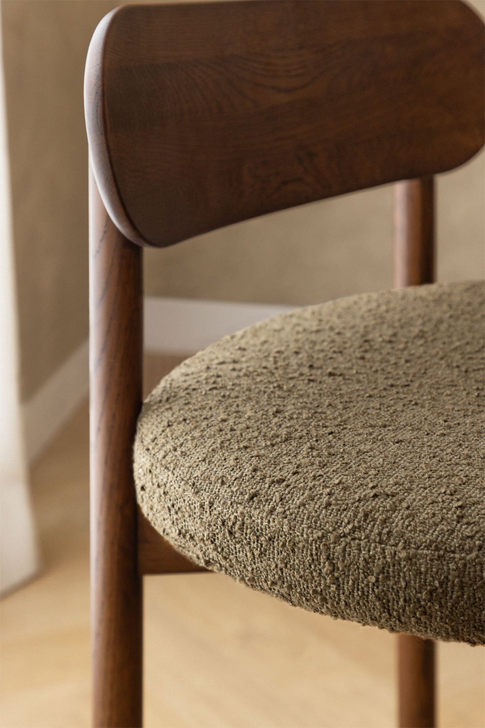 Chaise de salle à manger rembourrée en chêne Bianca, image de la galerie 2