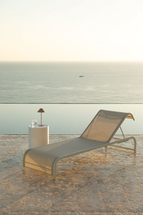 Chaise longue inclinable en acier Marietta
