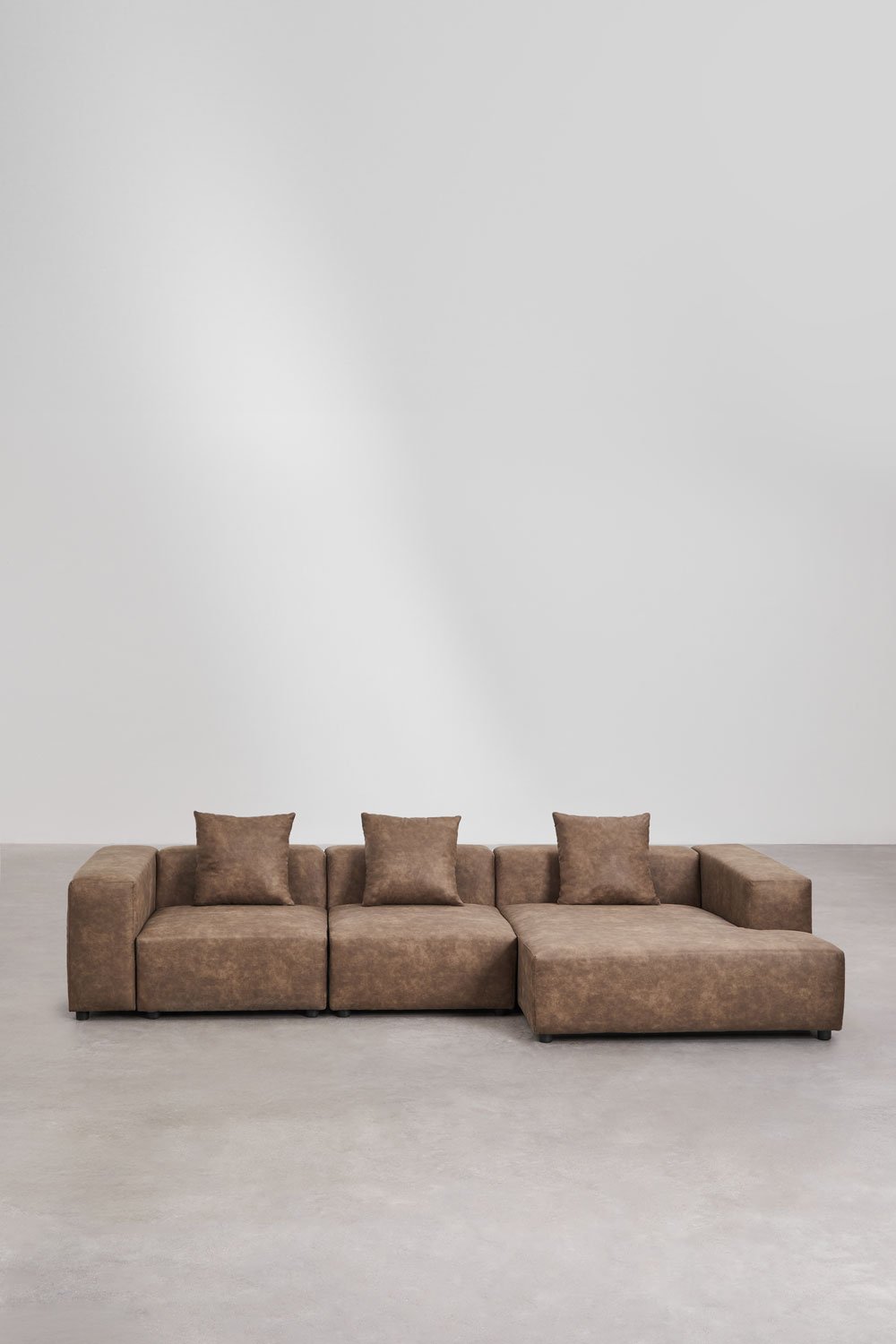 Canapé modulaire avec méridienne droite de 3 pièces ↔︎335 cm avec accoudoir haut Bruna, image de la galerie 4