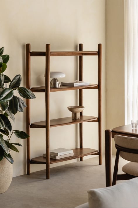 Étagère à 4 étagères en bois de manguier Gina
