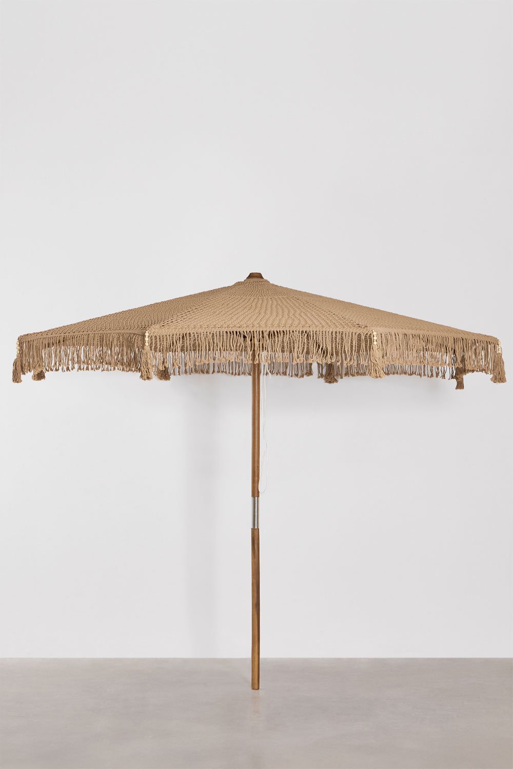 Parasol Tongariki en teck et coton, image de la galerie 1