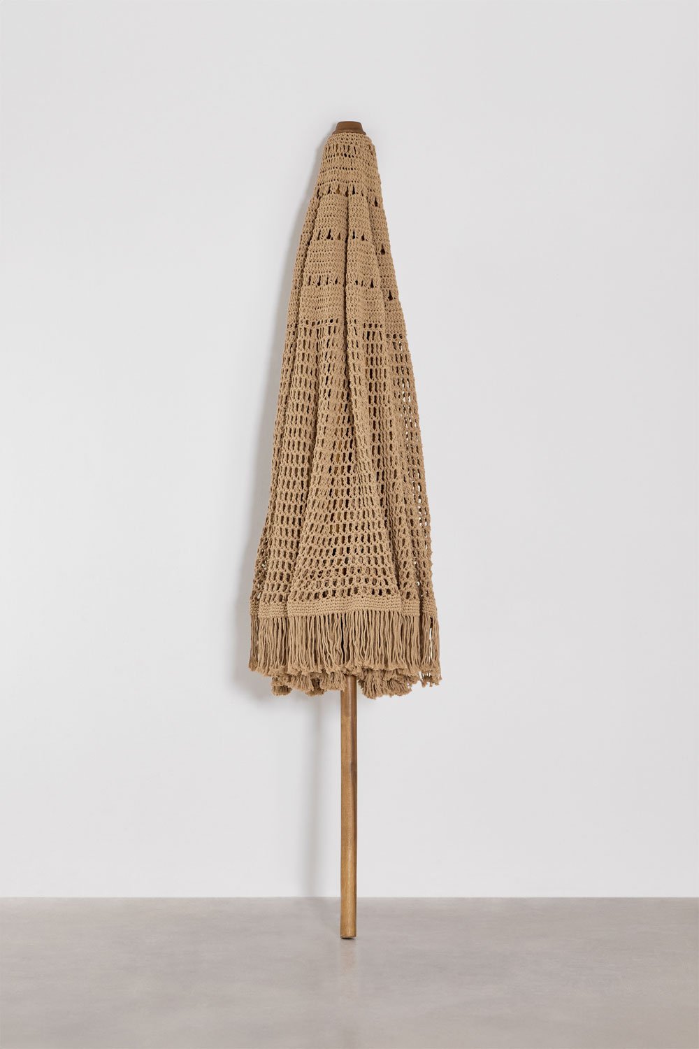 Parasol Tongariki en teck et coton, image de la galerie 2