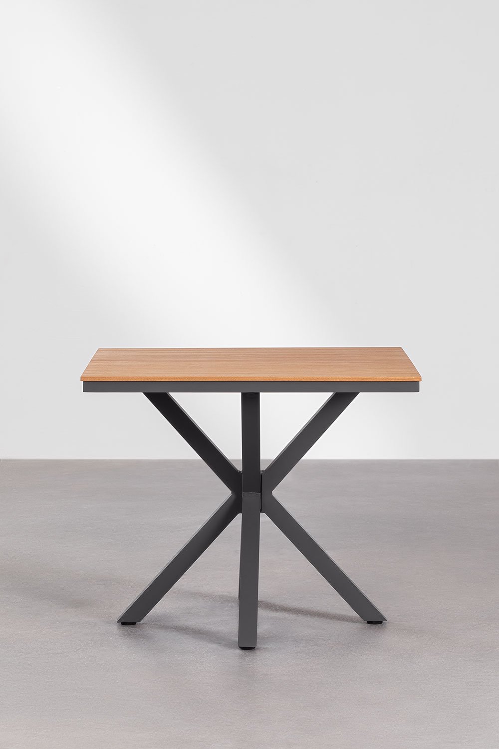 Table de jardin carrée 90x90 cm en bois d'eucalyptus et aluminium Archer, image de la galerie 3