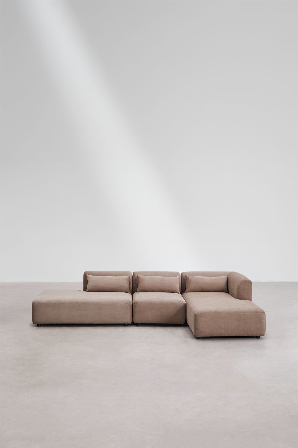 Canapé modulaire droit 3 pièces avec méridienne Fogler, image de la galerie 3