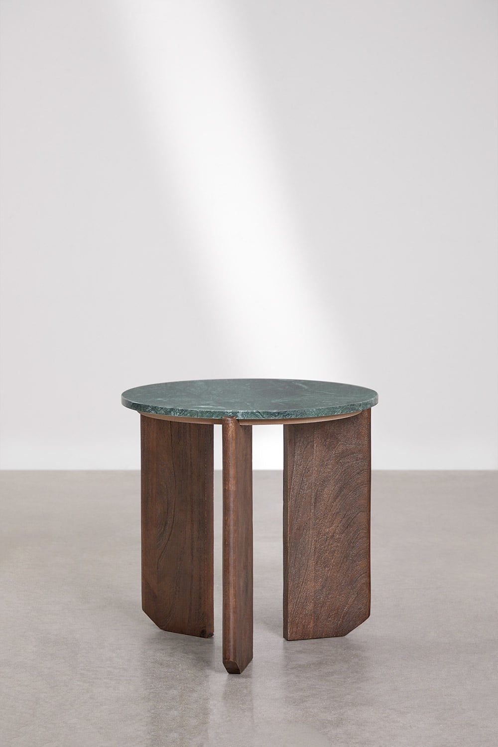 Table basse ronde en pierre naturelle et bois de manguier Lavinia, image de la galerie 3