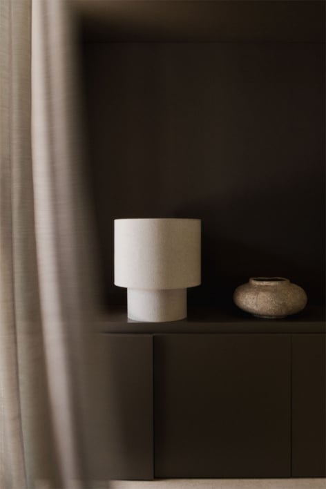 Lampe de table Gioura en lin et fer