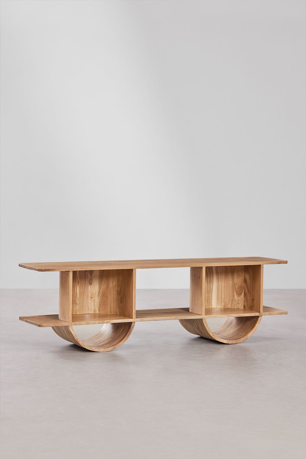 Meuble TV 150x35 cm en bois Flin, image de la galerie 2