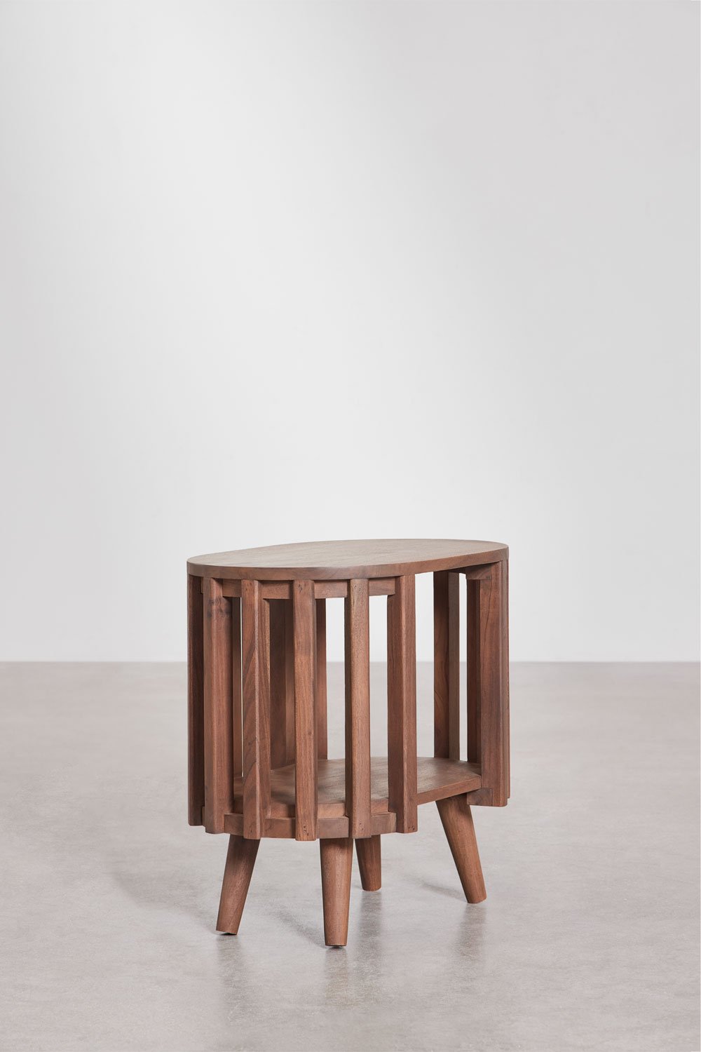 Lot de 2 tables de chevet 50x35 cm en bois d'acacia Dragor, image de la galerie 4