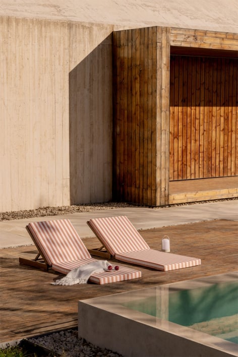 Chaise longue inclinable en bois d'acacia Idaira