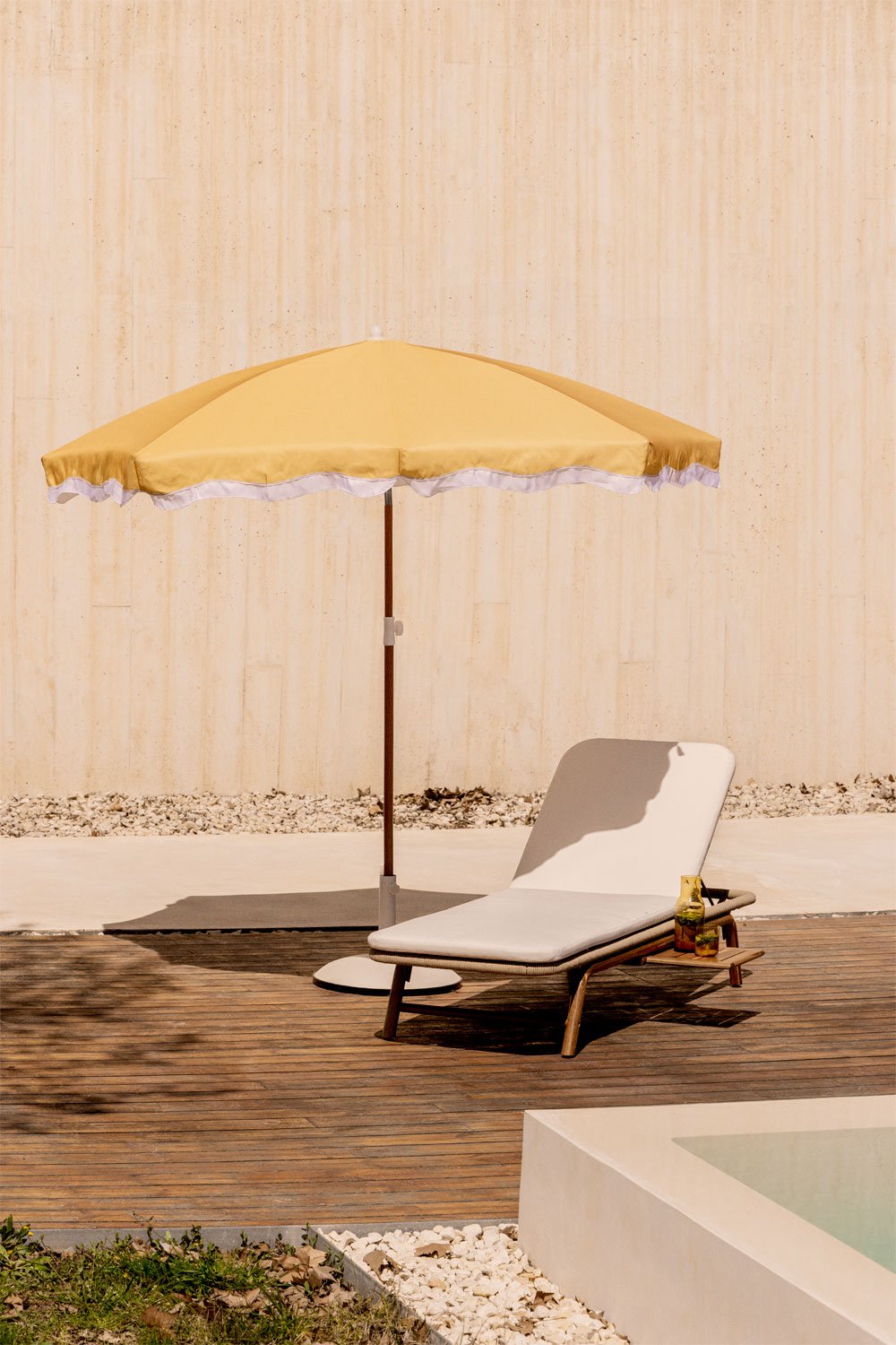 Parasol Jarko Ø230 cm en tissu et acier, image de la galerie 1