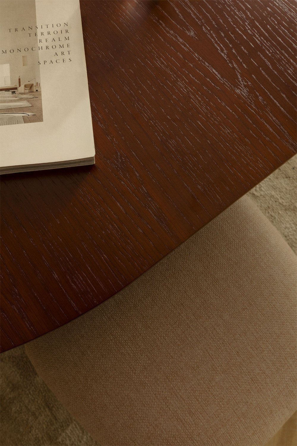 Table à manger ovale extensible en MDF et placage chêne Montana, image de la galerie 2