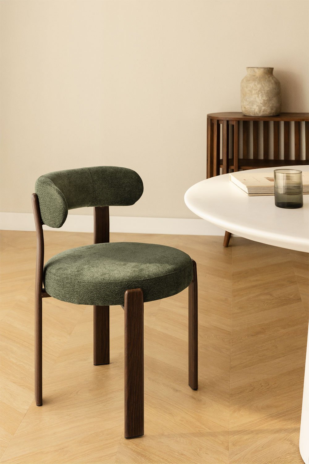 Pack de 4 chaises de salle à manger Jolie en tissu chenille, image de la galerie 1