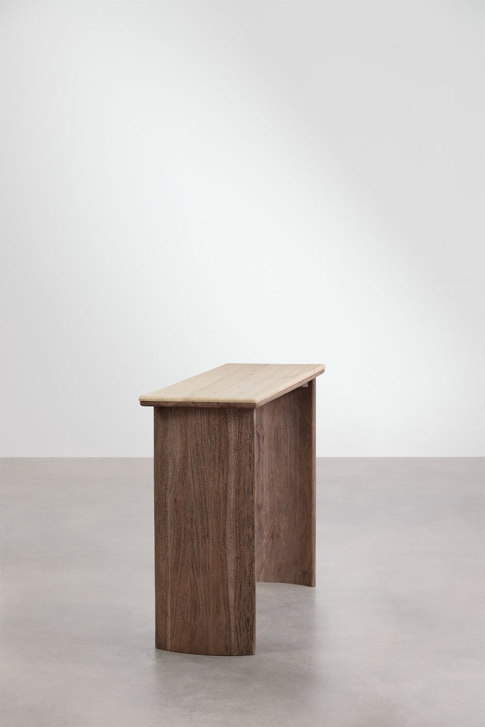 Console d'entrée 105x35 cm en travertin et bois d'acacia Casilda, image de la galerie 5