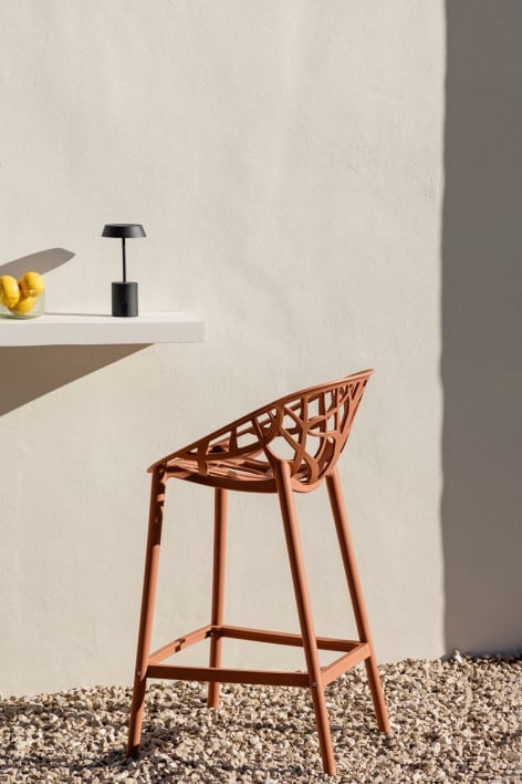 Tabouret haut de jardin 65 cm en polipropileno couleur rouille Ores