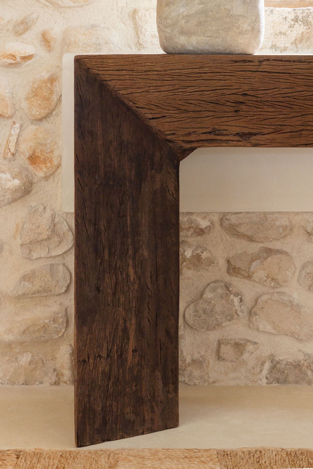 Console 150x35 cm en bois Juvira recyclé, image de la galerie 2