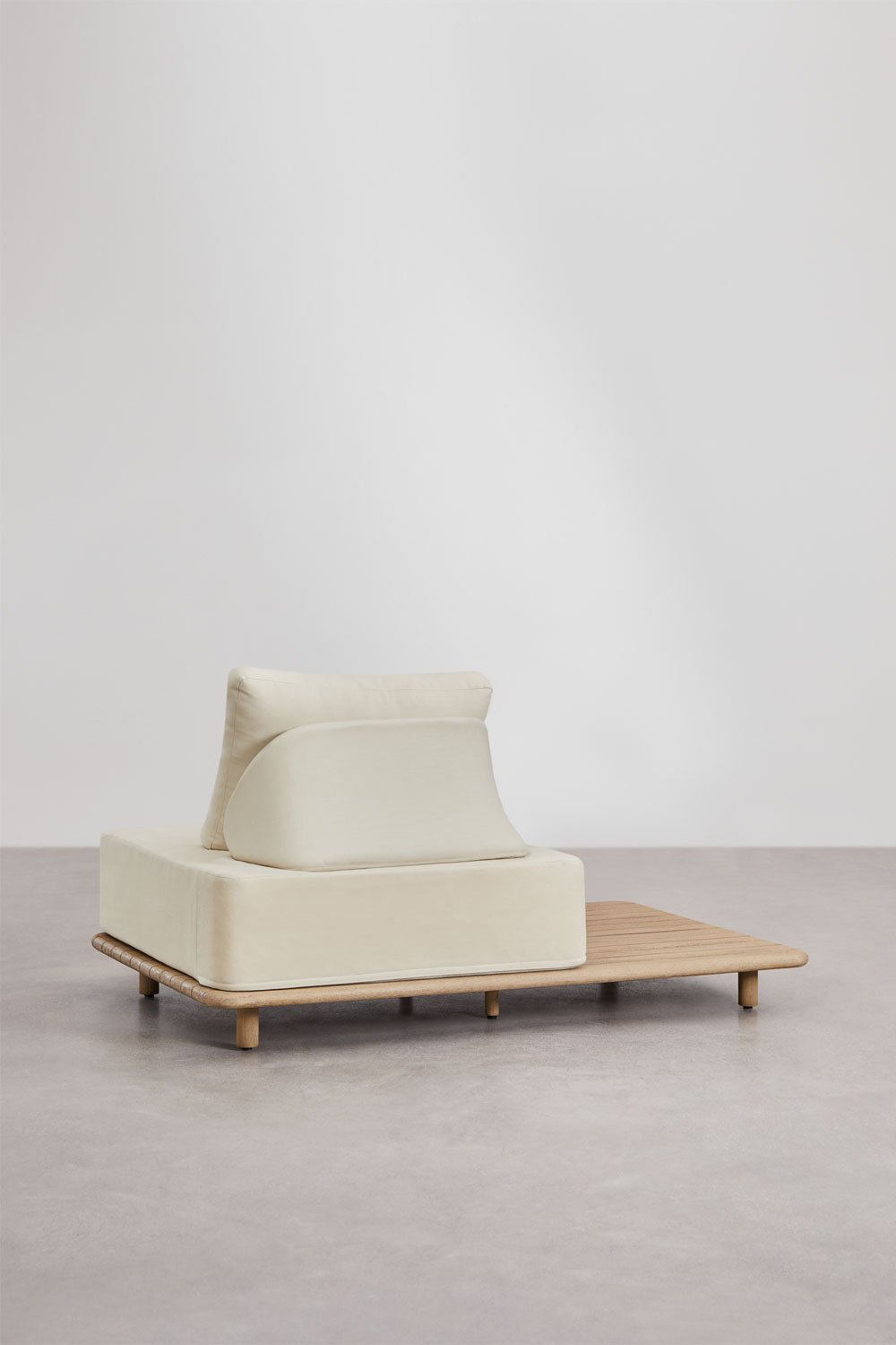 Ensemble de jardin avec canapé d'angle modulaire 5 pièces et table d'appoint en acacia Portet, image de la galerie 9