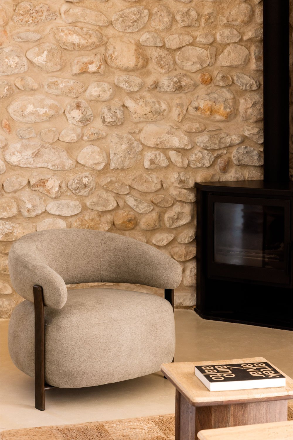 Fauteuil Jolie en tissu chenille, image de la galerie 1