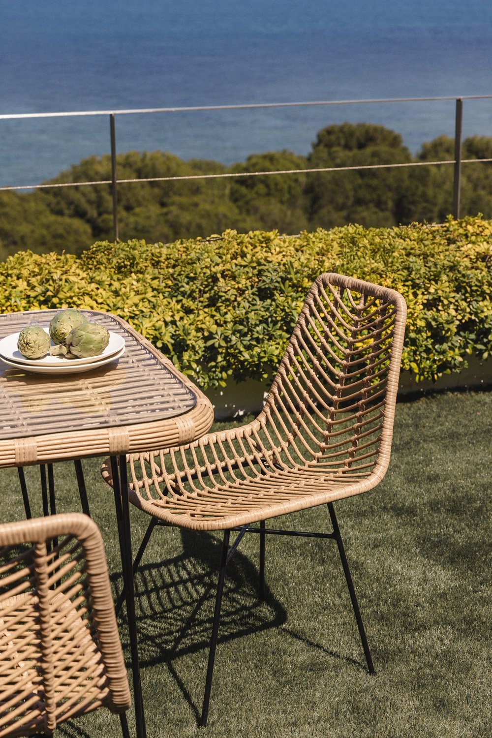 Pack de 2 chaises de jardin en rotin synthétique Gouda naturel, image de la galerie 1