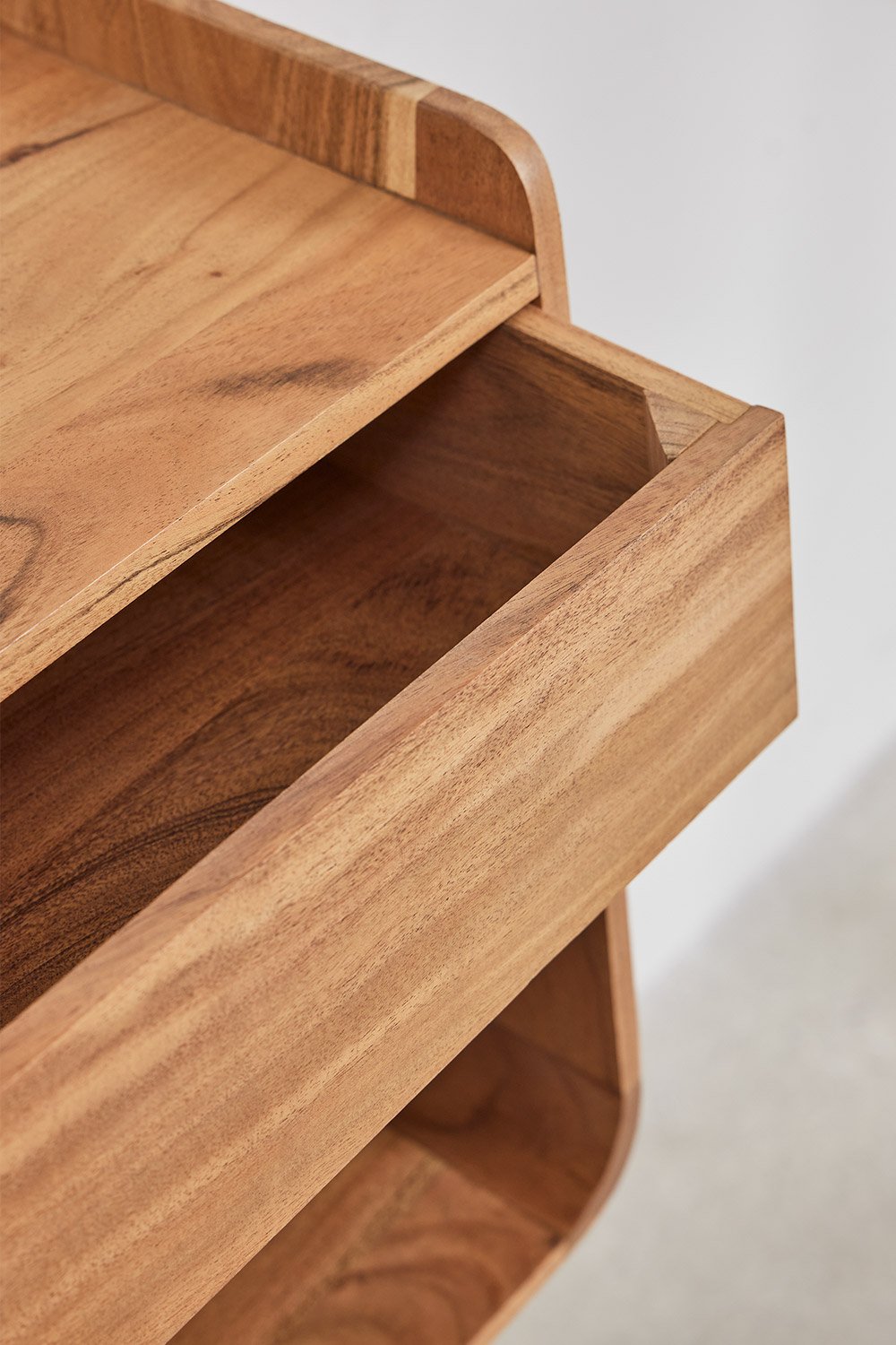 Table de chevet carrée 35x35 cm en bois d'acacia Berigem, image de la galerie 5